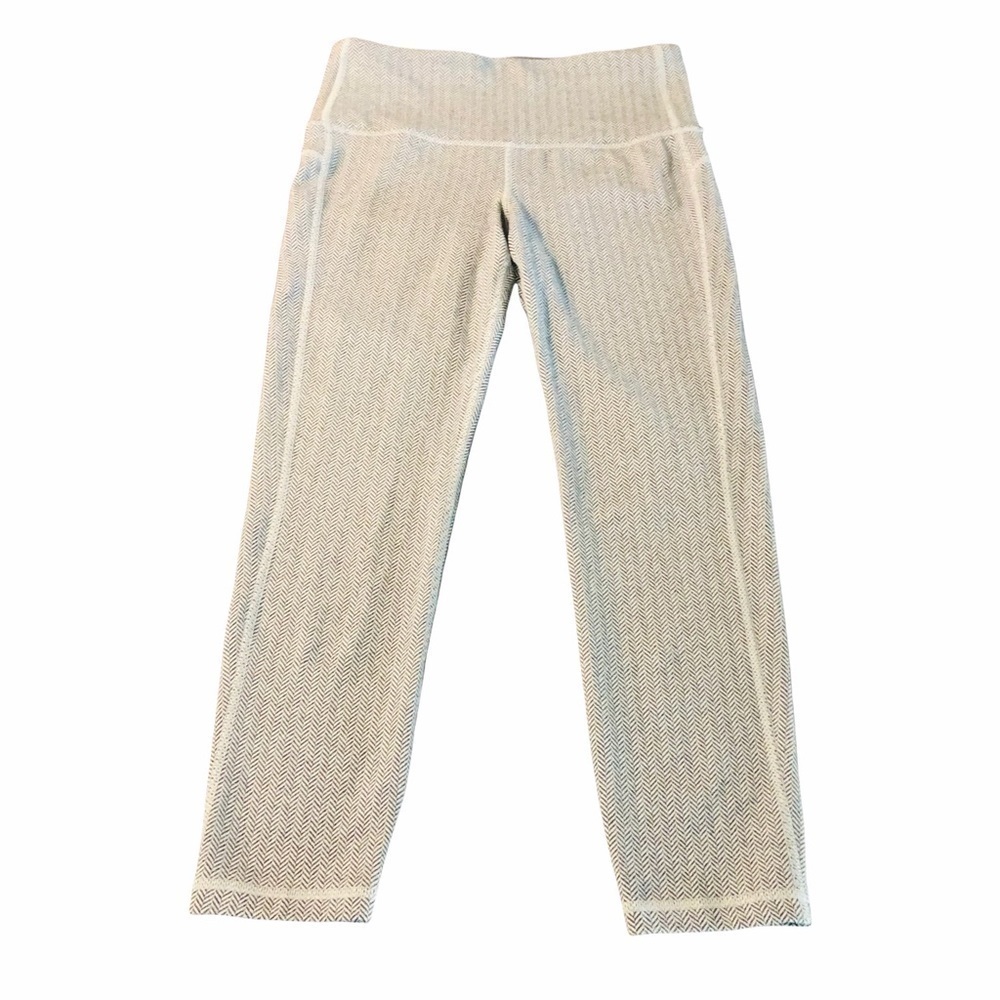 GAP - WOMENS GRAY/WHITE CROP LEGGINGS SIZE MEDIUM